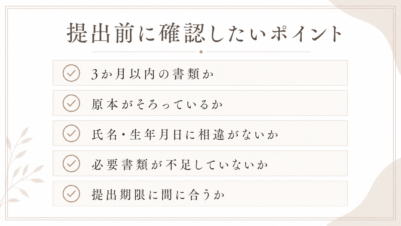 提出前に確認したいポイントをまとめたチェックリスト