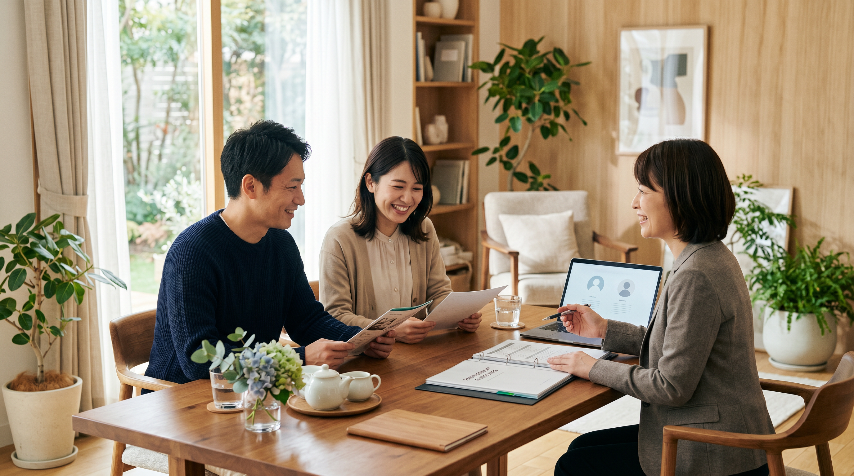 結婚相談所で無料相談を受ける男女