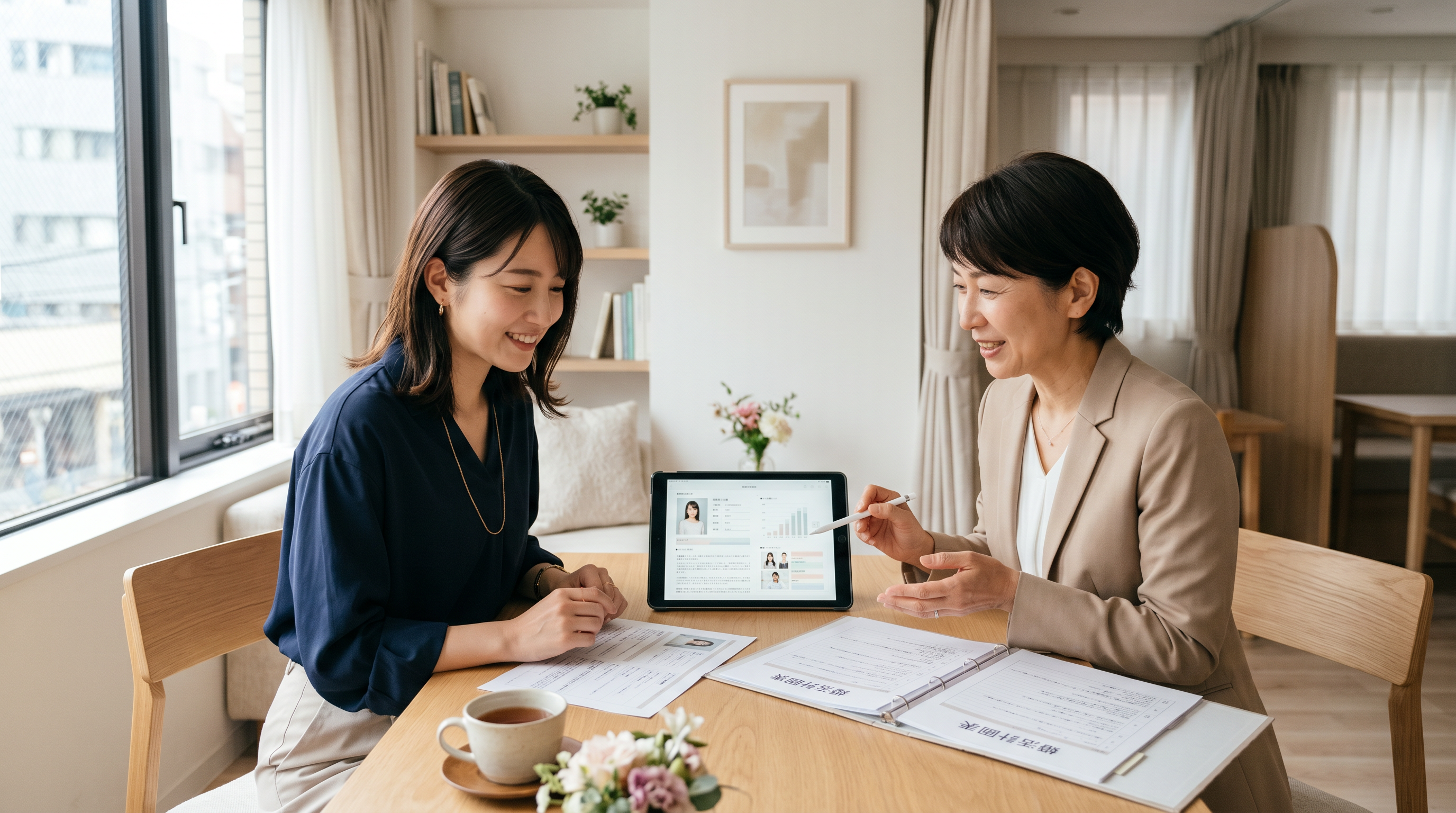 婚活サポートを受ける女性