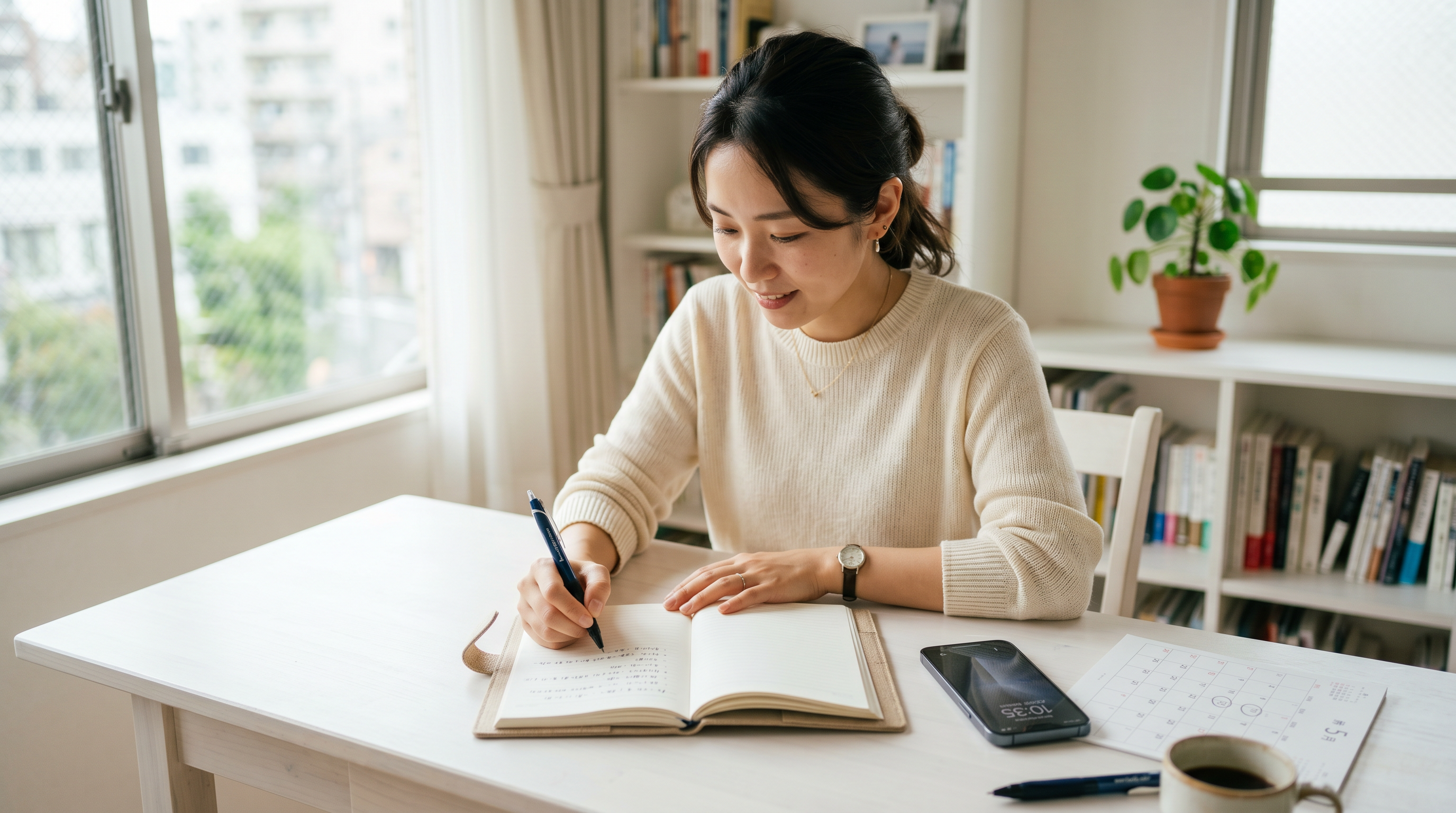 婚活の希望条件を書き出す女性