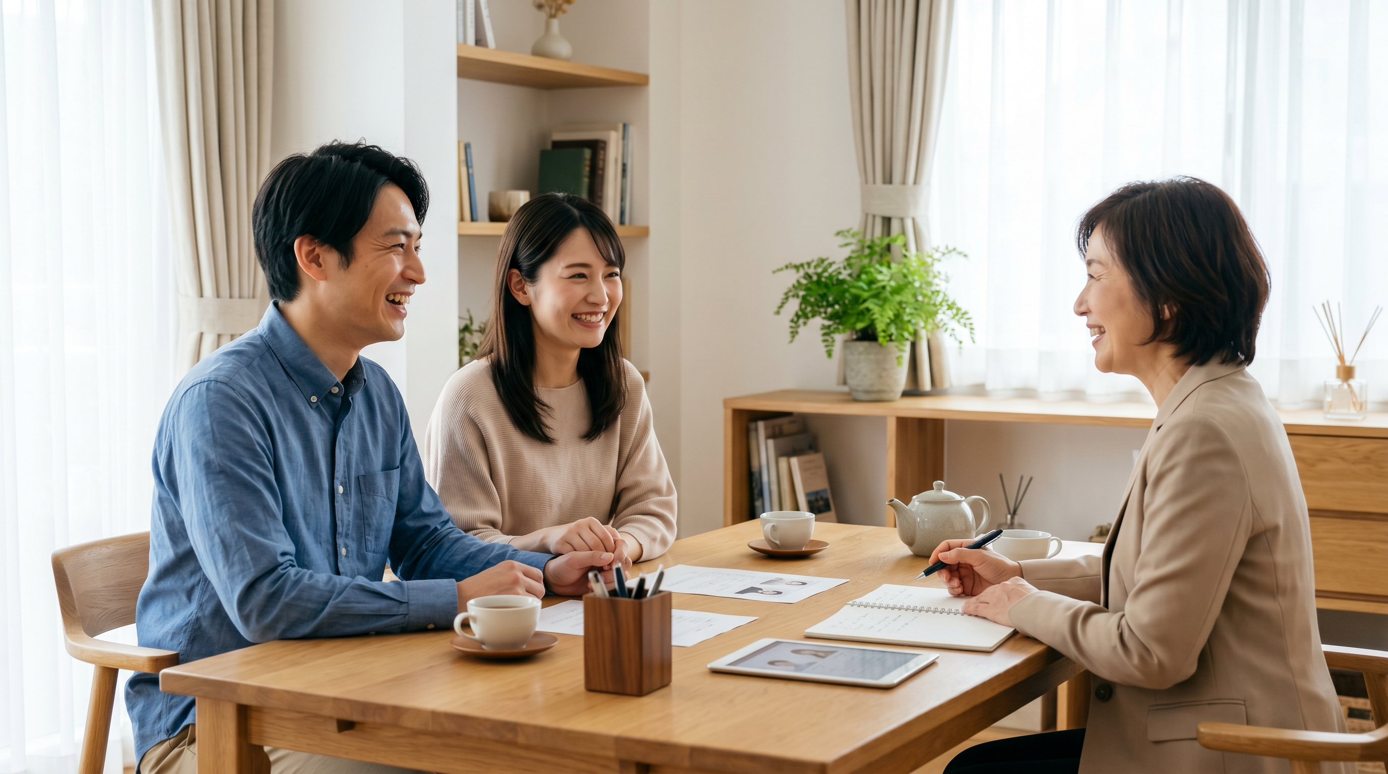 結婚相談所で相談する男女