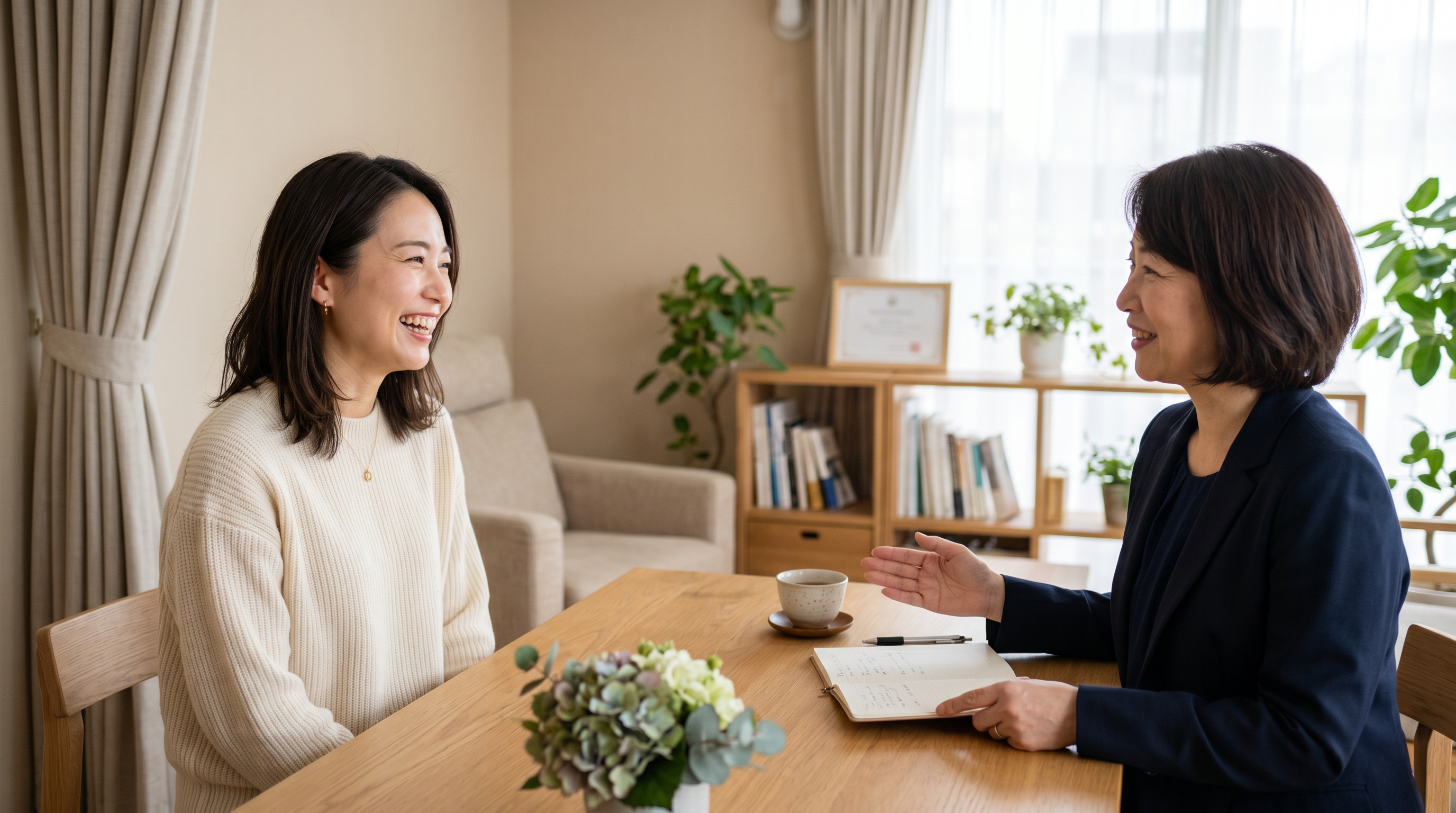 婚活のアドバイスを受ける女性