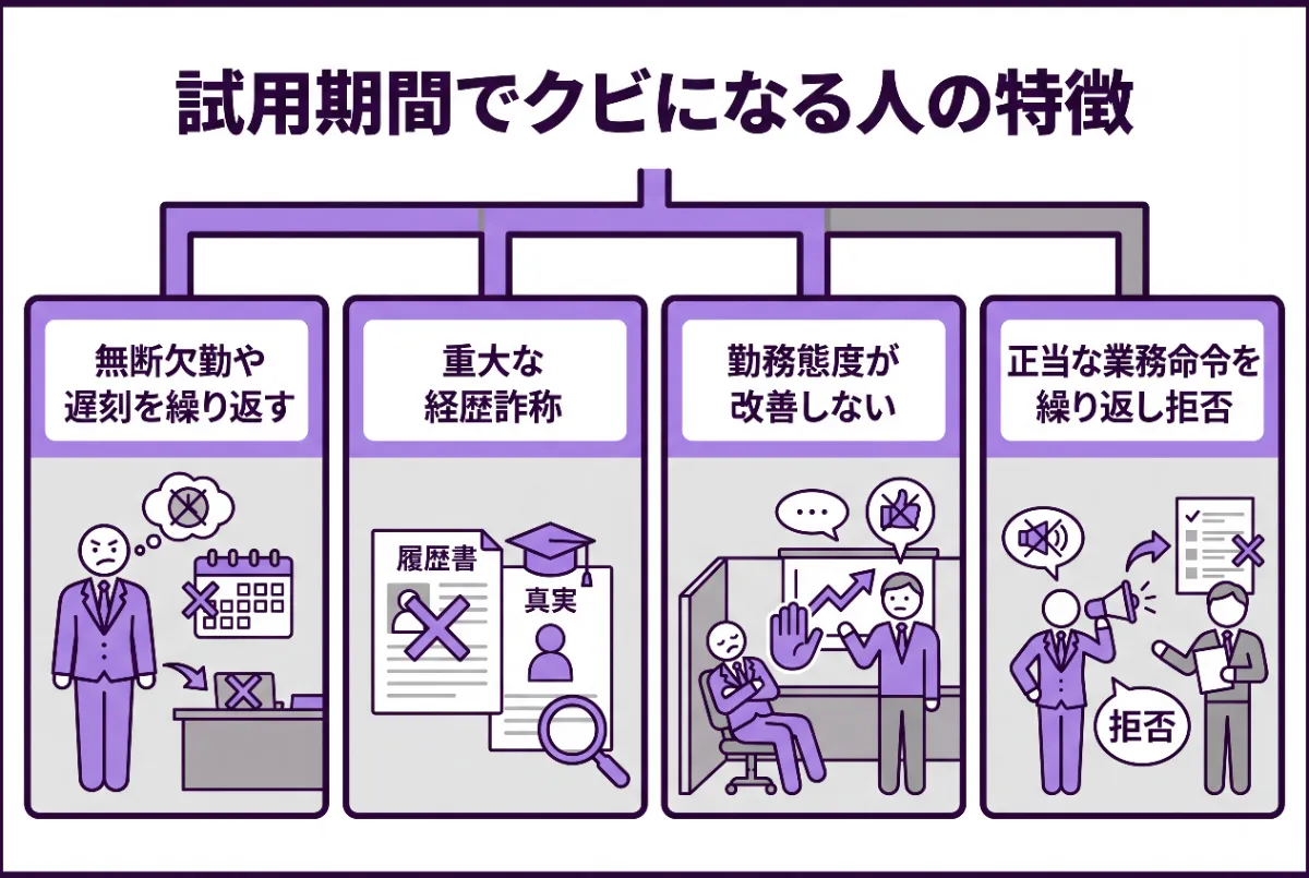試用期間でクビになる人の特徴