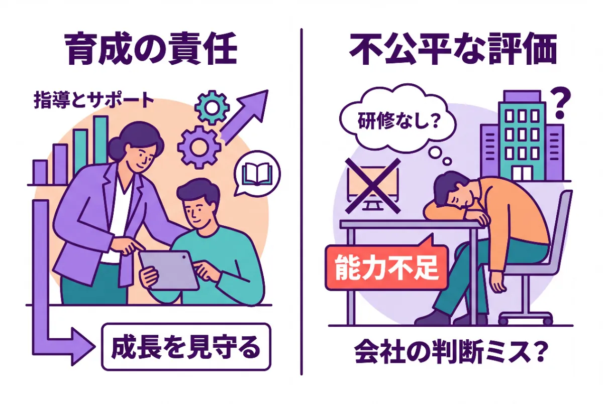能力不足でも新卒・未経験者は簡単にクビにできない