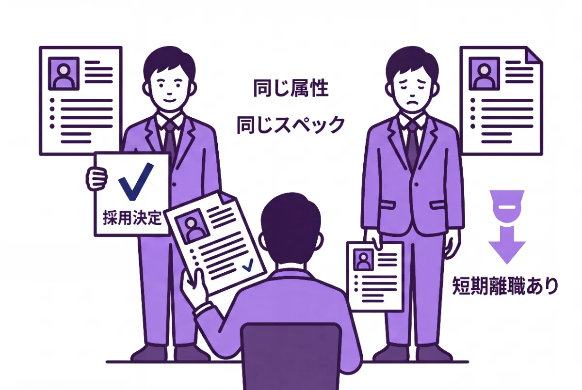 短期離職者は同スペックの候補者負ける