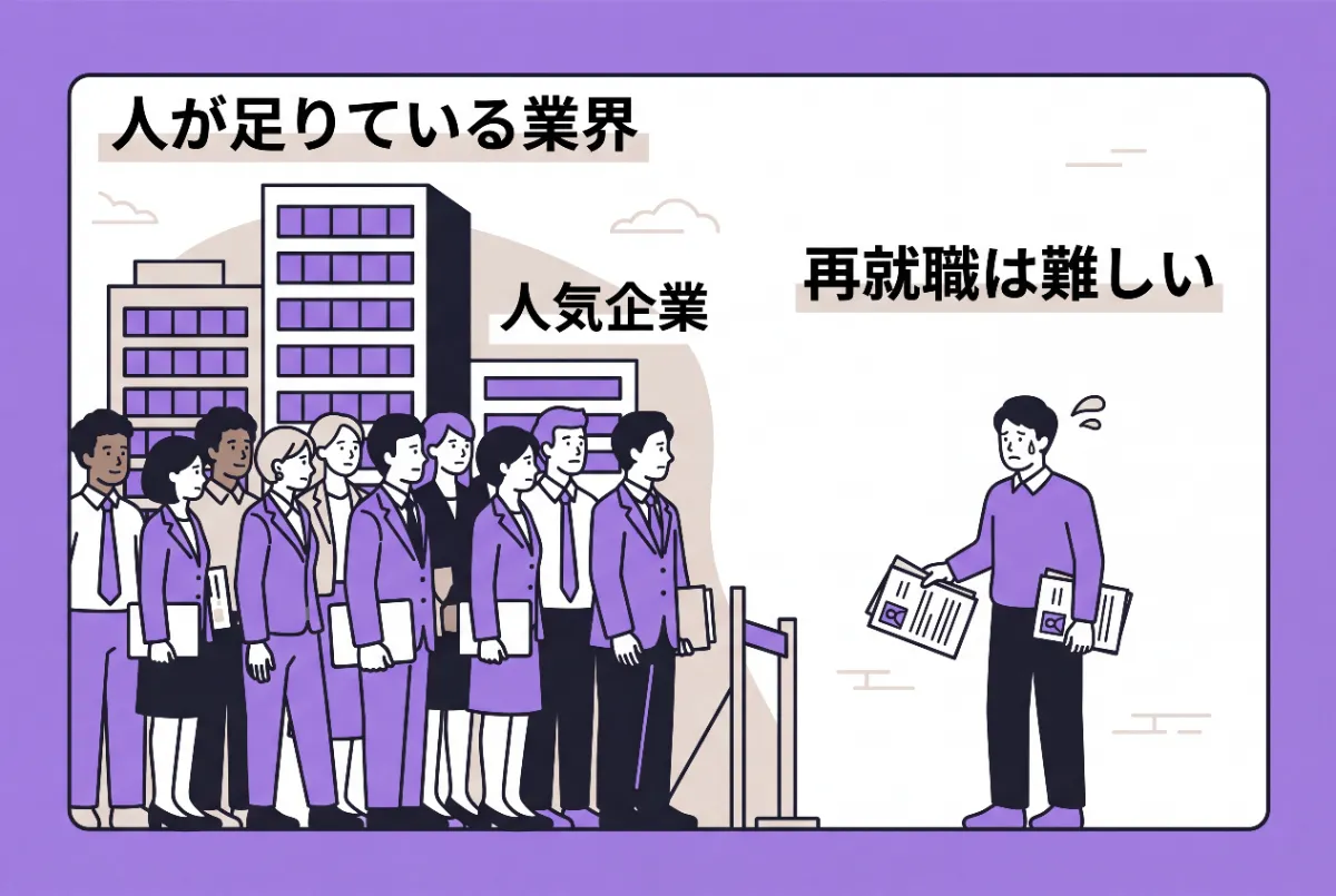 人気企業への再就職は難しい