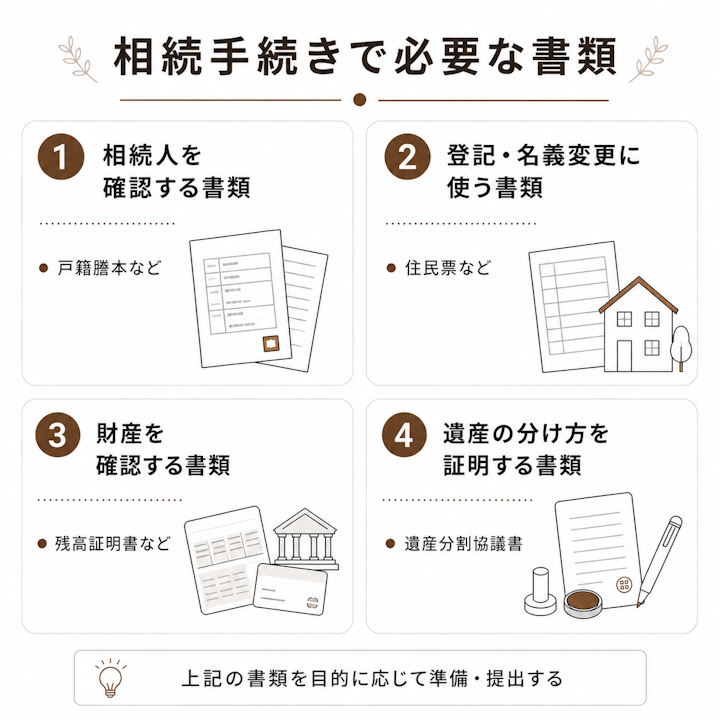 相続手続きで必要な書類