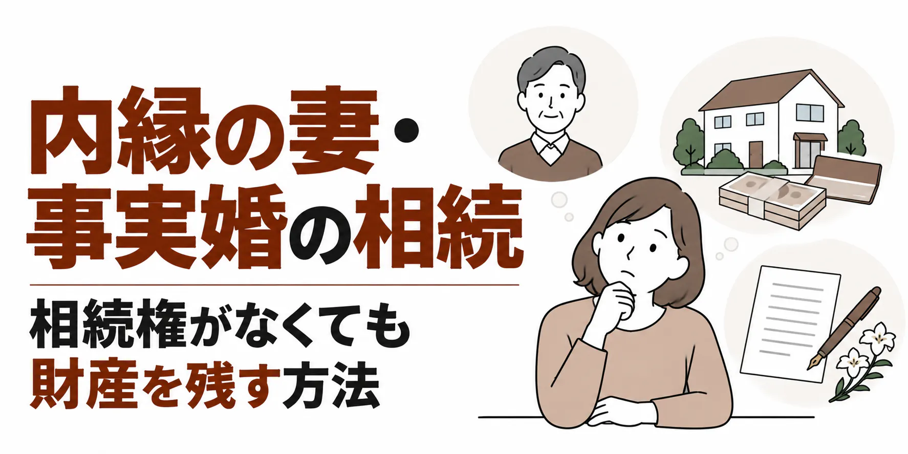 内縁の妻・事実婚の相続|相続権がなくても財産を残す方法