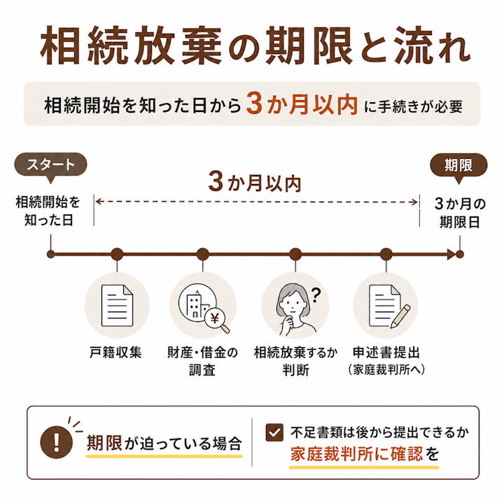 相続放棄の期限と流れ