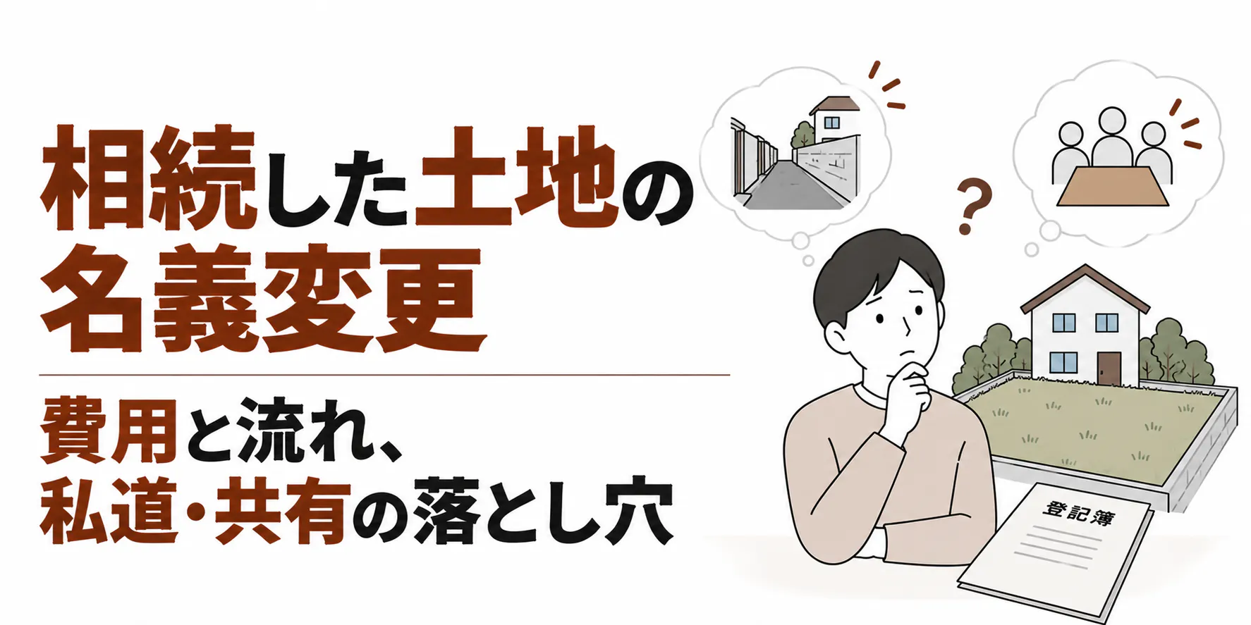 相続した土地の名義変更｜費用と流れ、私道・共有の落とし穴