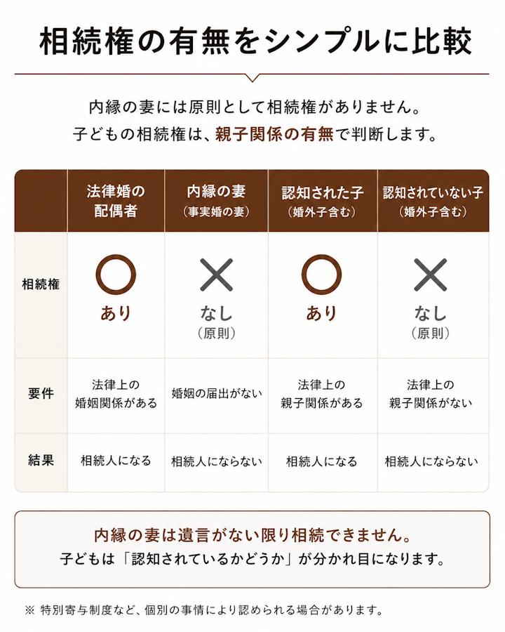 内縁の妻に相続権はある?