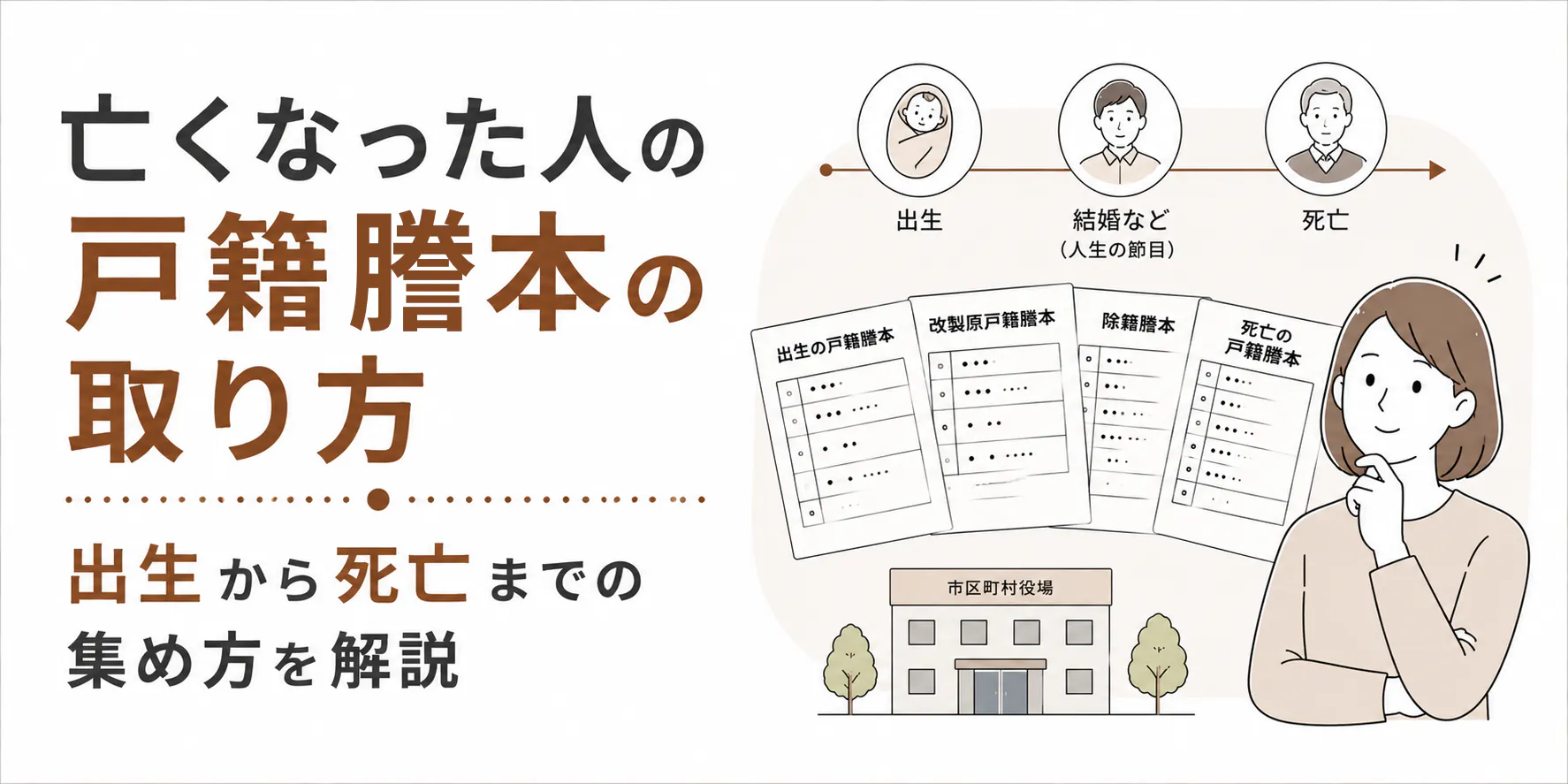 亡くなった人の戸籍謄本の取り方｜出生から死亡までの集め方を解説