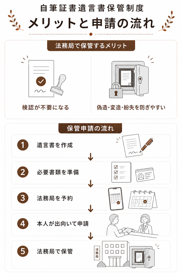 自筆証書遺言書保管制度、メリットと申請の流れ