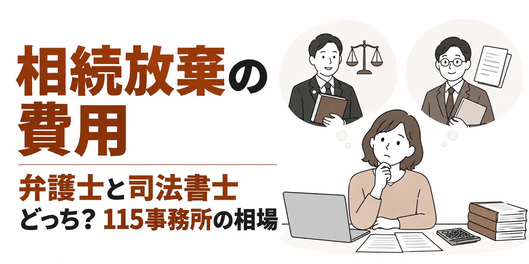 相続放棄の費用|弁護士と司法書士どっち?115事務所の相場