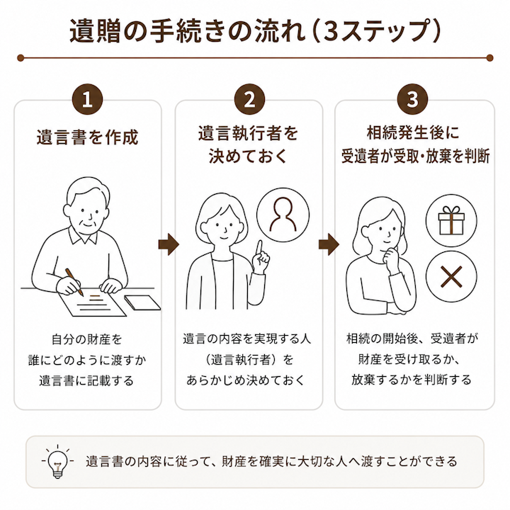 遺贈の手続きの流れ
