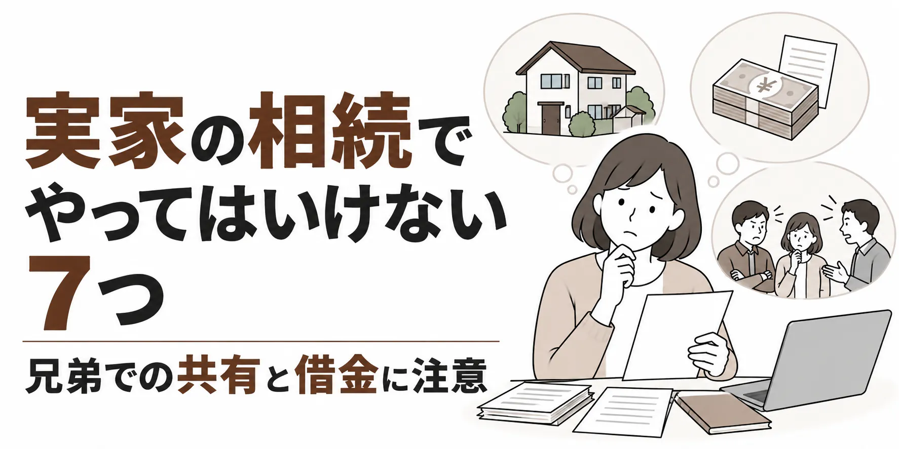 実家の相続でやってはいけない7つ｜兄弟での共有と借金に注意