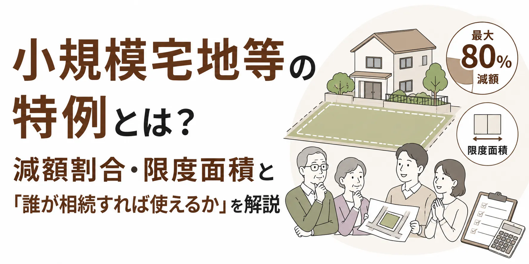 小規模宅地等の特例|自宅の80%減額は誰が相続するか次第
