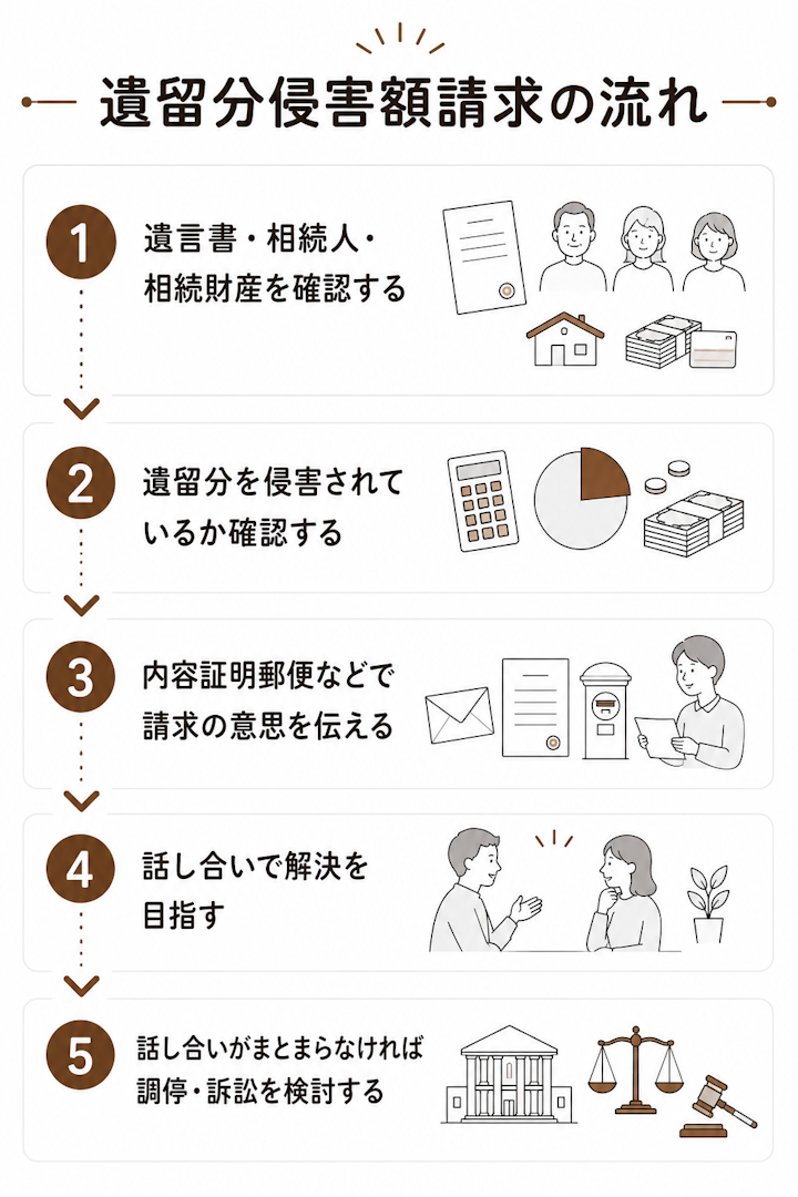 遺留分侵害額請求の流れ