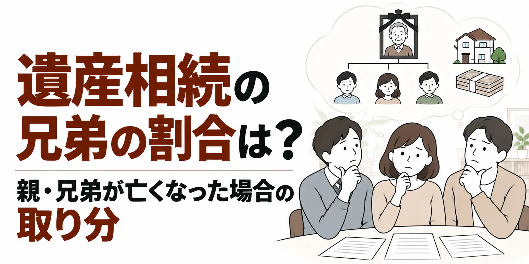 遺産相続の兄弟の割合は？親・兄弟が亡くなった場合の取り分