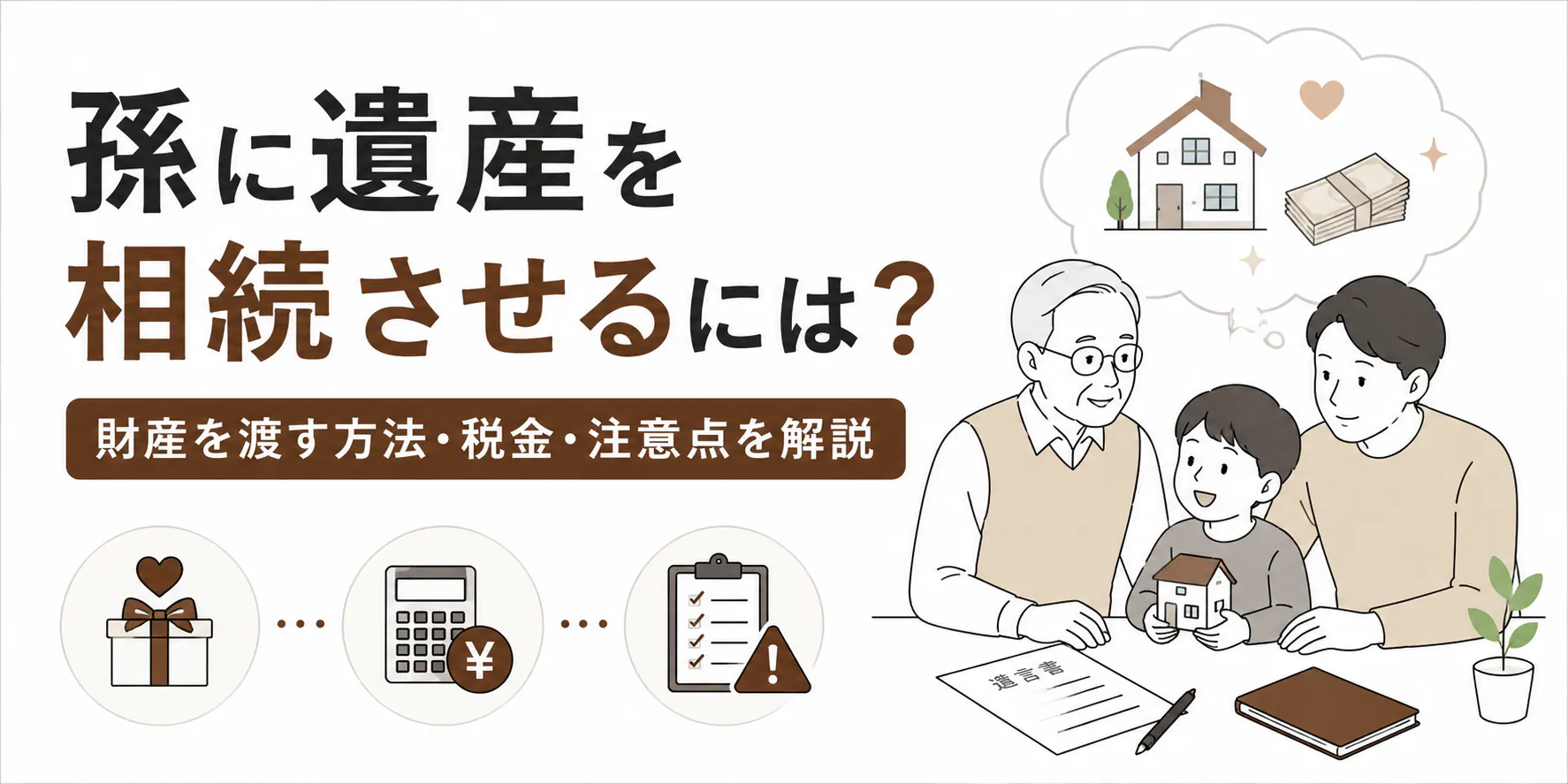 孫に遺産を相続させるには?財産を渡す方法・税金・注意点を解説