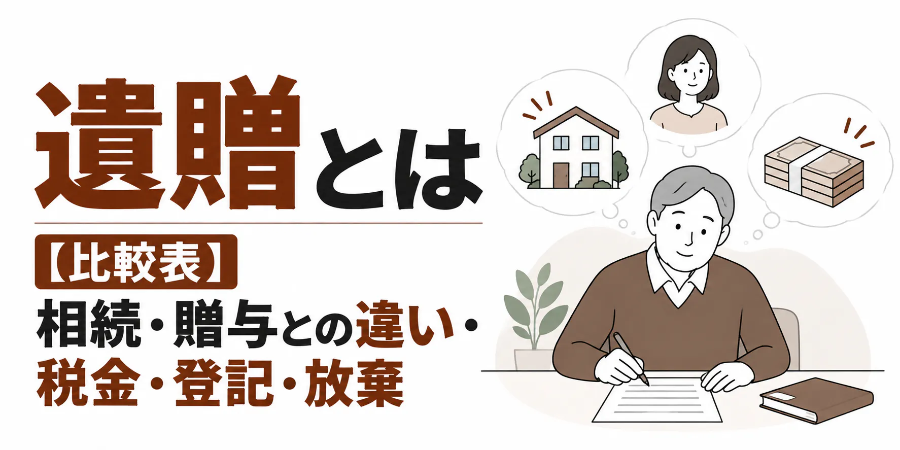 遺贈とは【比較表】相続・贈与との違い・税金・登記・放棄