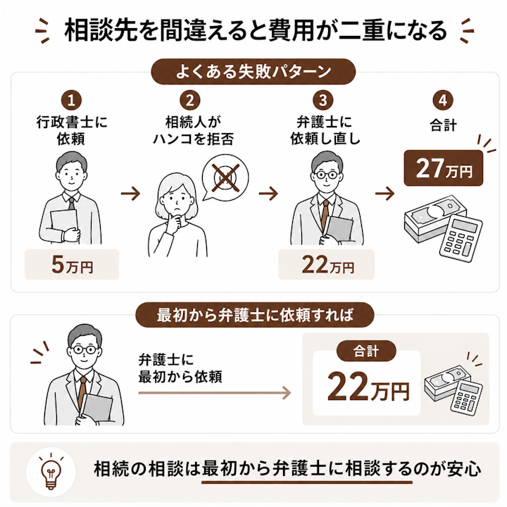 相続の相談先選びでよくある失敗パターン