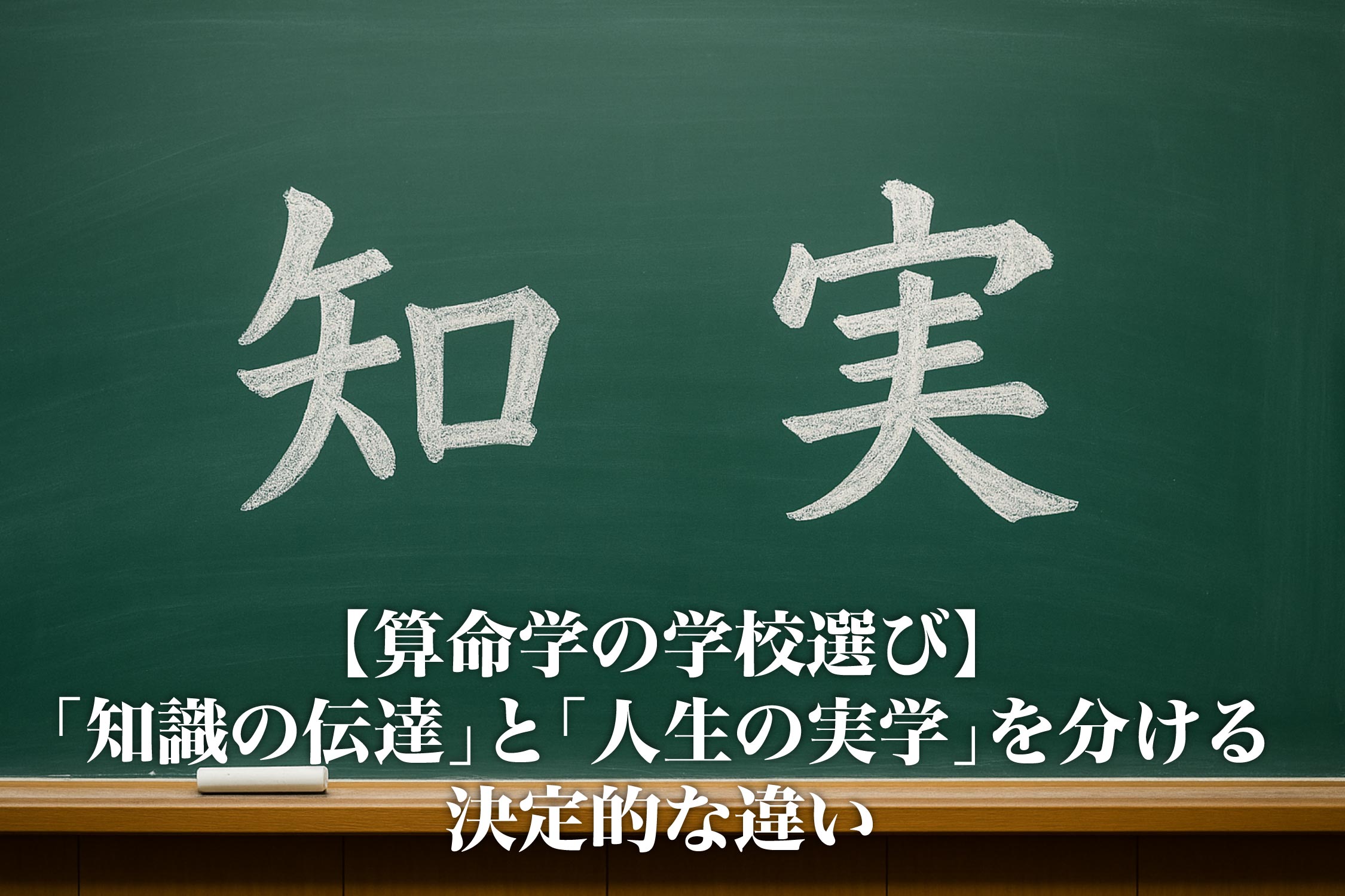 【算命学の学校選び】「知識の伝達」と「人生の実学」を分ける決定的な違い