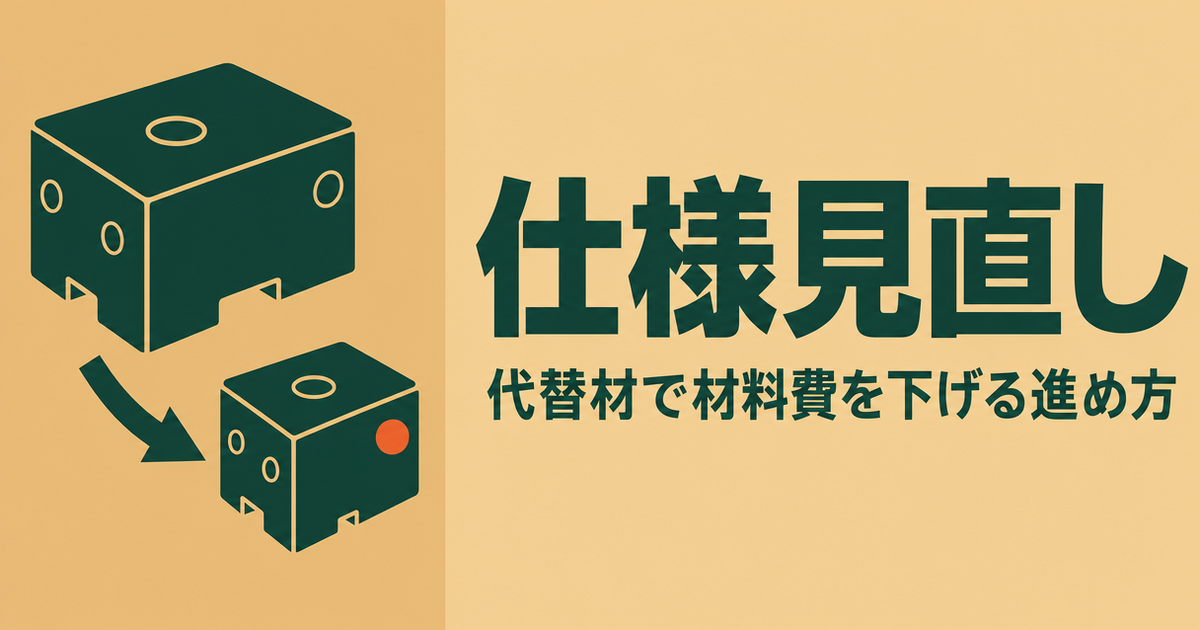 仕様見直しで材料費を下げる進め方を表すサムネイル画像