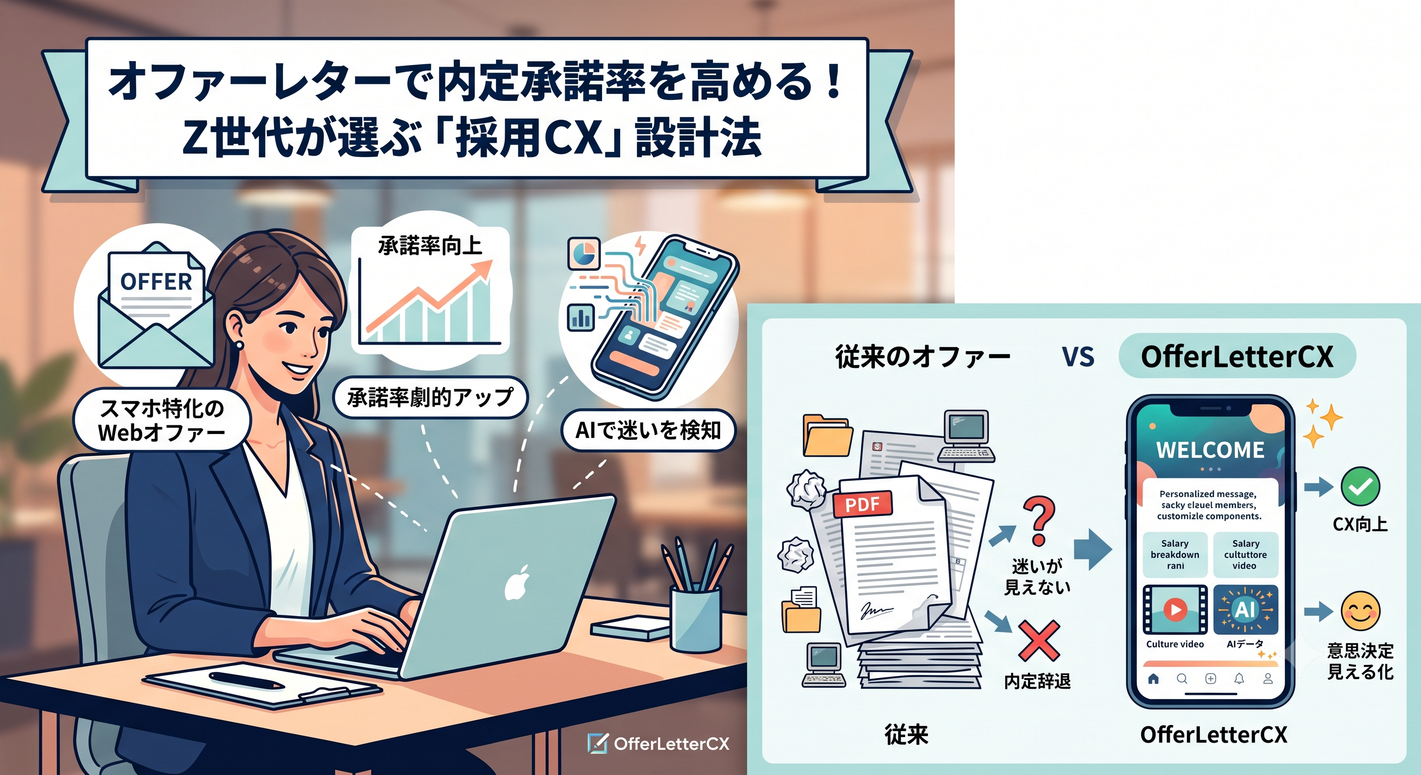 オファーレター(内定通知書)の書き方と項目|承諾率を劇的に変える「採用CX」設計法