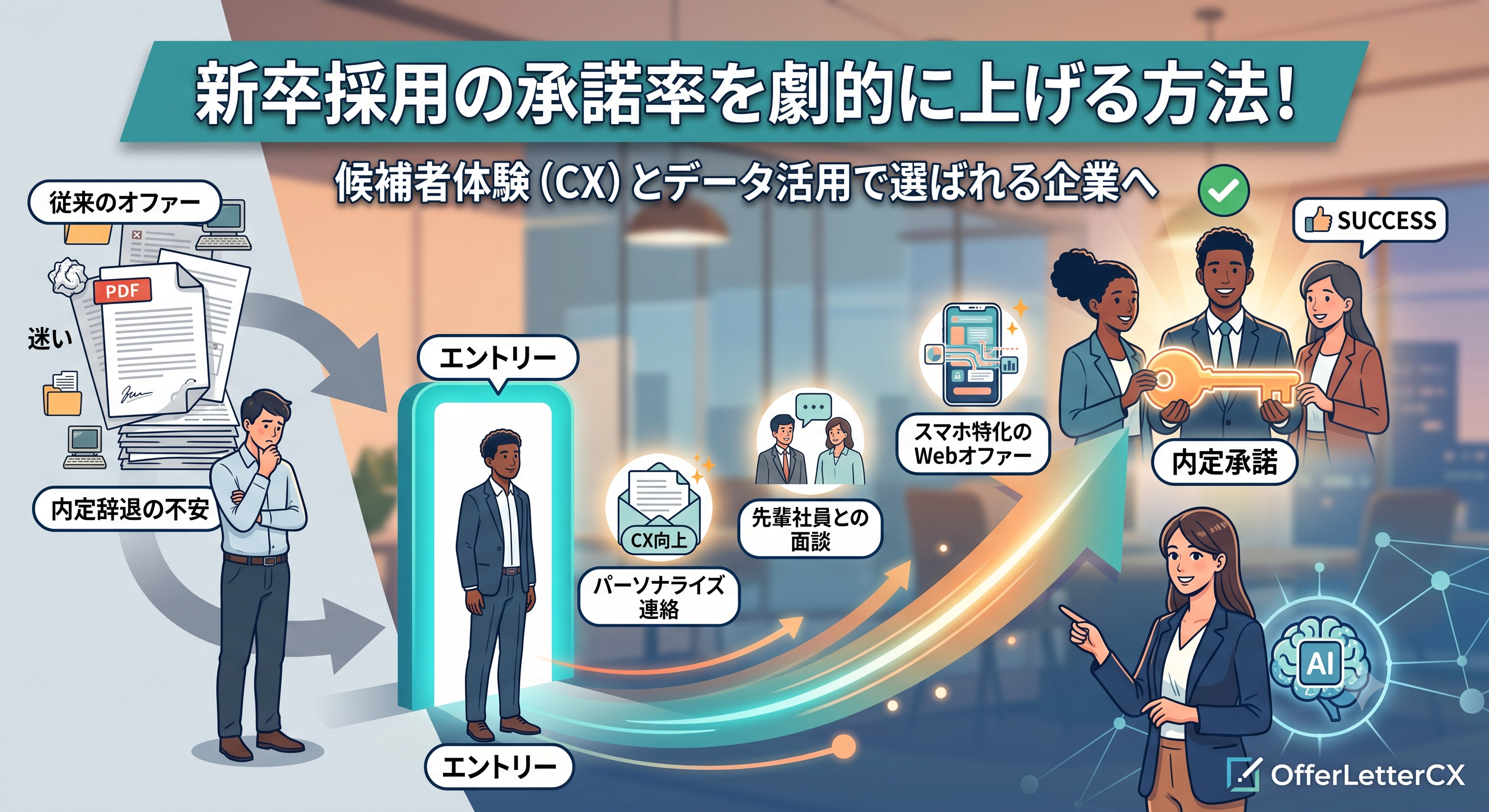 新卒採用の承諾率を劇的に上げる方法!候補者体験(CX)とデータ活用で選ばれる企業へ