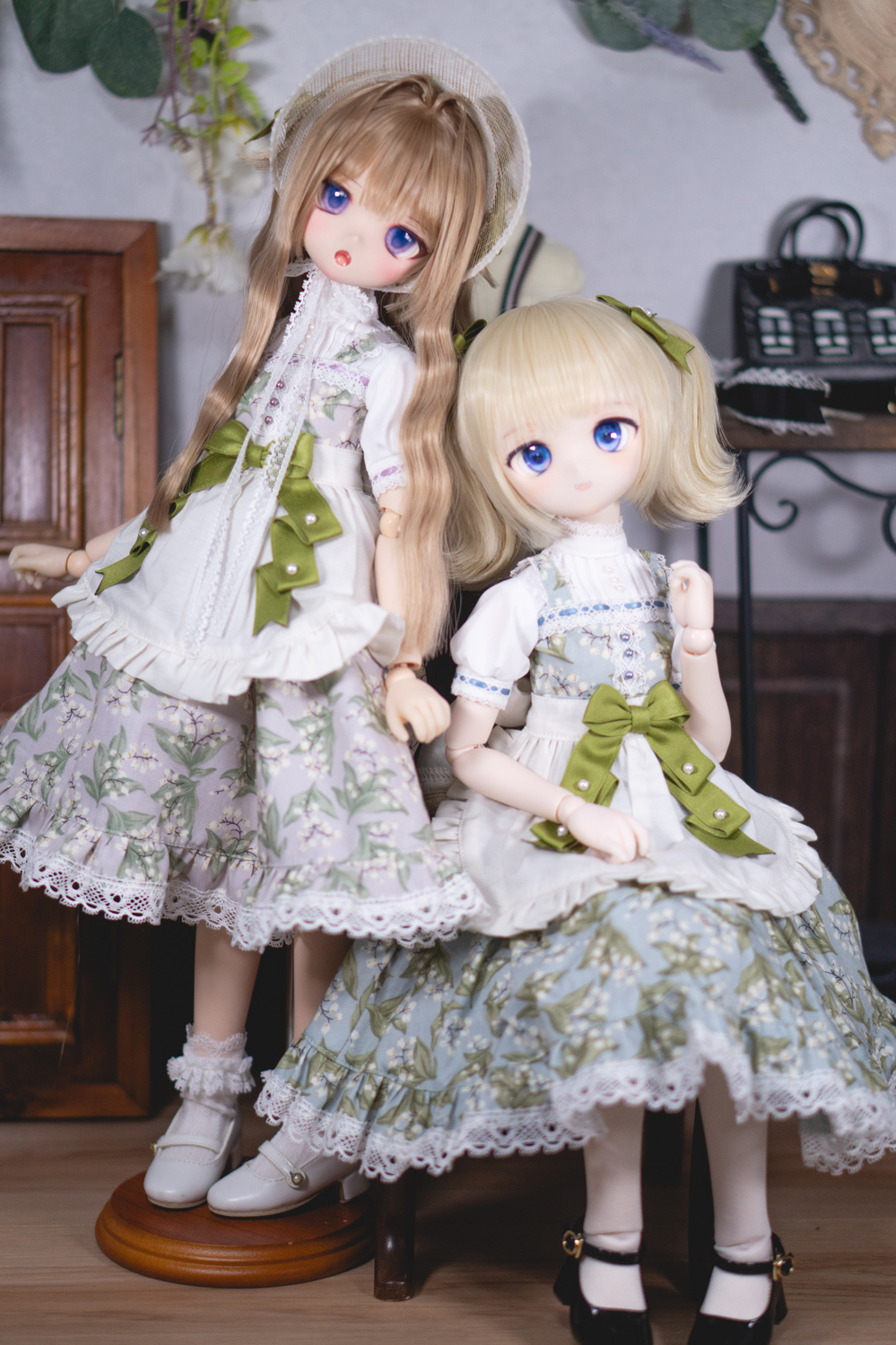 すずらん柄ワンピースset
