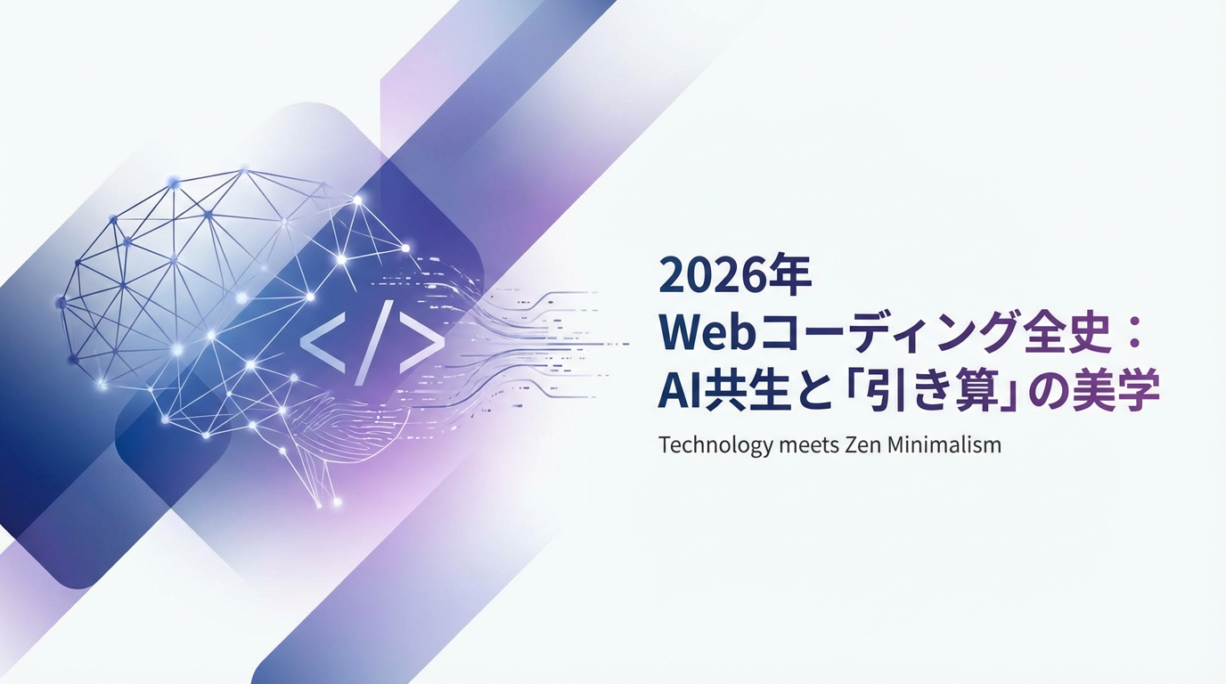 2026年 Webコーディング全史：AI共生と「引き算」の美学