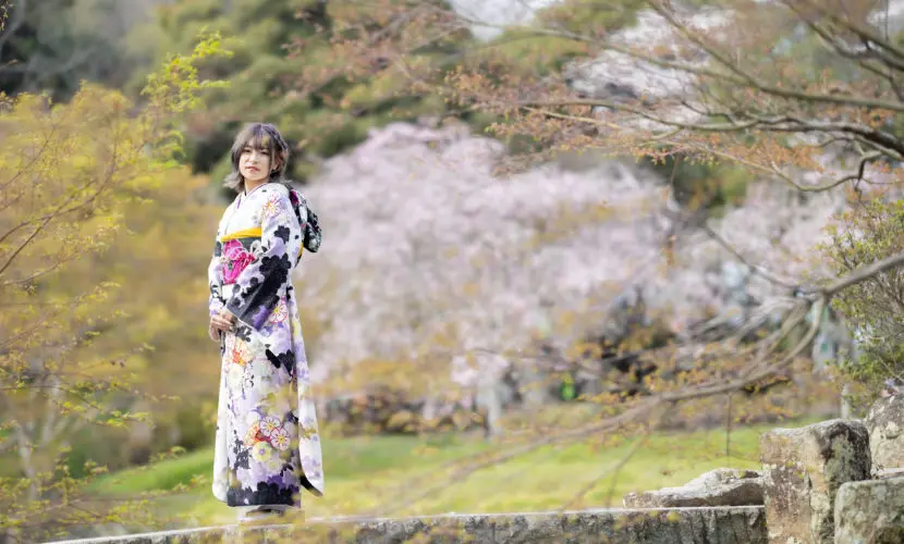 近水園で振袖撮影♪