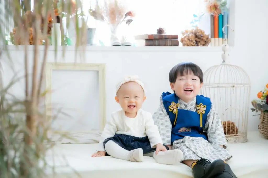 家族写真 スタジオ 兄妹 七五三