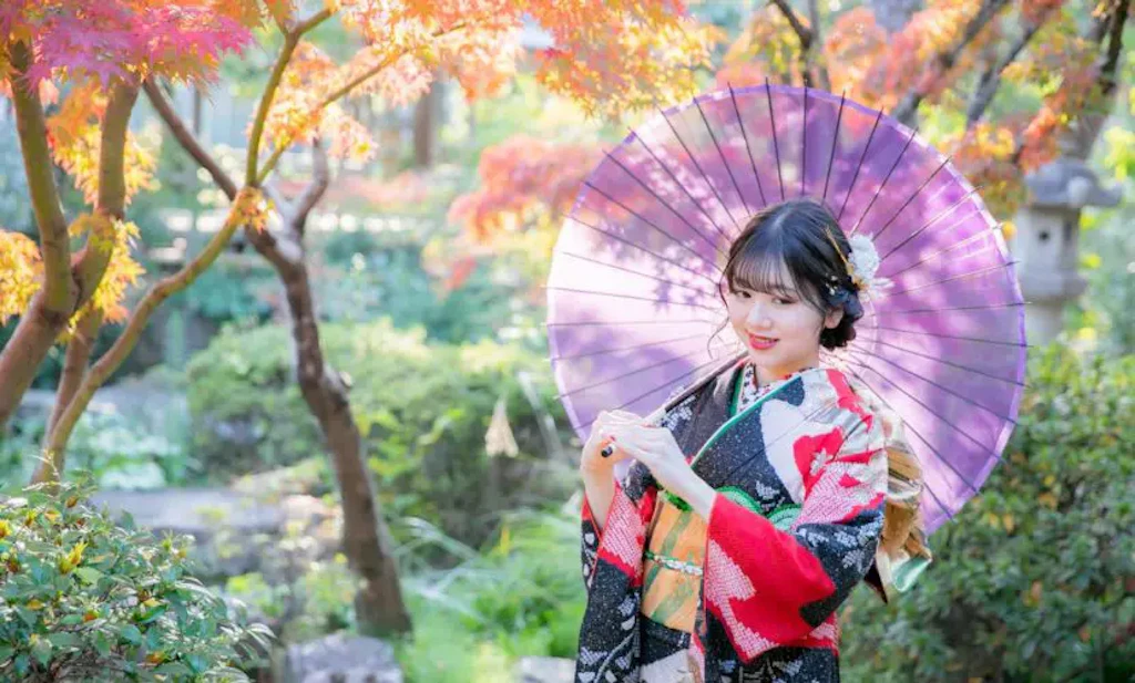 倉敷・新渓園の紅葉ロケーションで撮る、成人式の前撮り