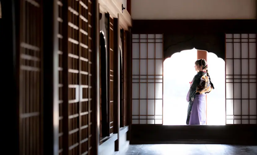 紅葉シーズンの旧閑谷学校での振袖撮影！