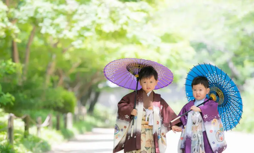 双子の男の子♡岡山後楽園で七五三ロケーション撮影！