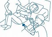 マットレスの体圧分散効果測定イメージイラスト