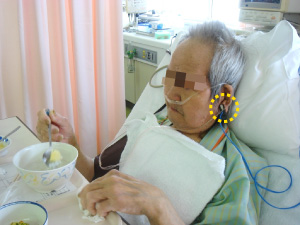 SpO2を装着して食事
