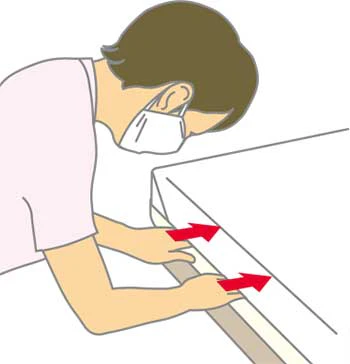 ベッドメイキング:三角シーツの作り方7