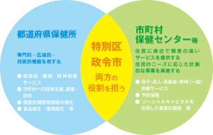 図1 保健所での活動と市町村での活動の分担