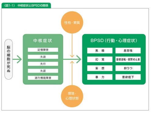 表:中核症状とBPSDの関係