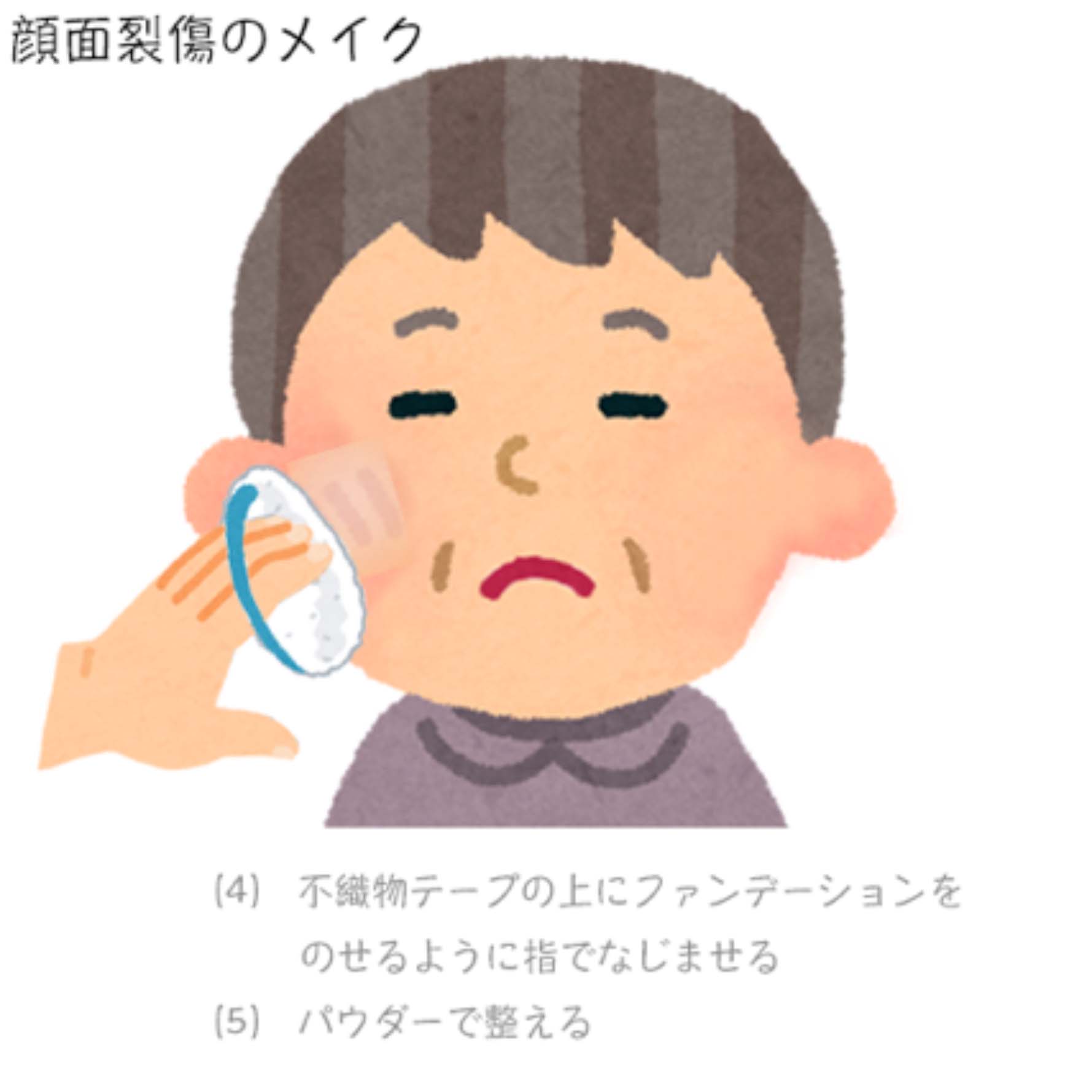 顔面裂傷のメイク