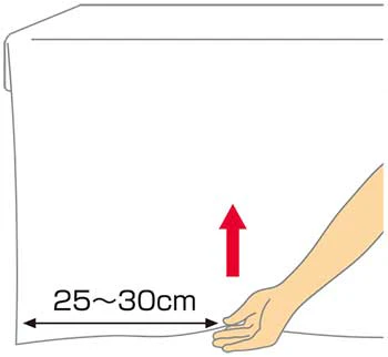 ベッドメイキング:シーツの三角折り1"