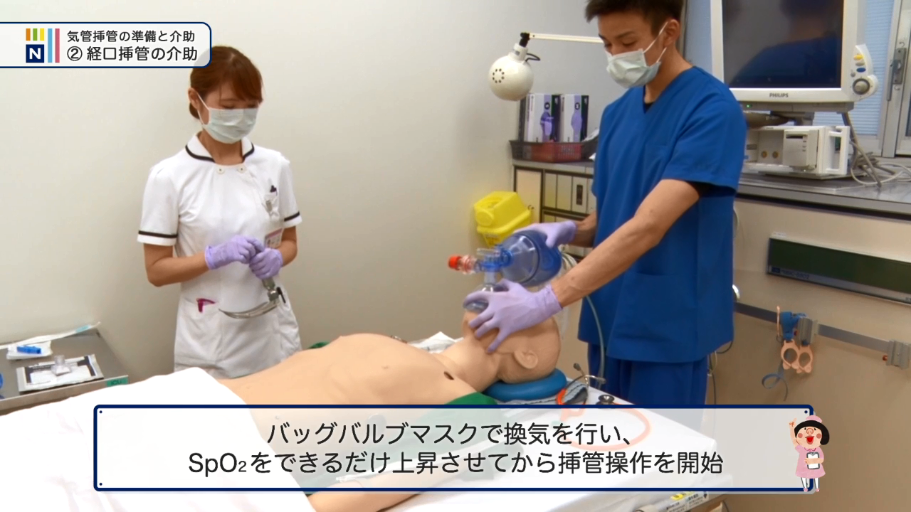 経口挿管の介助