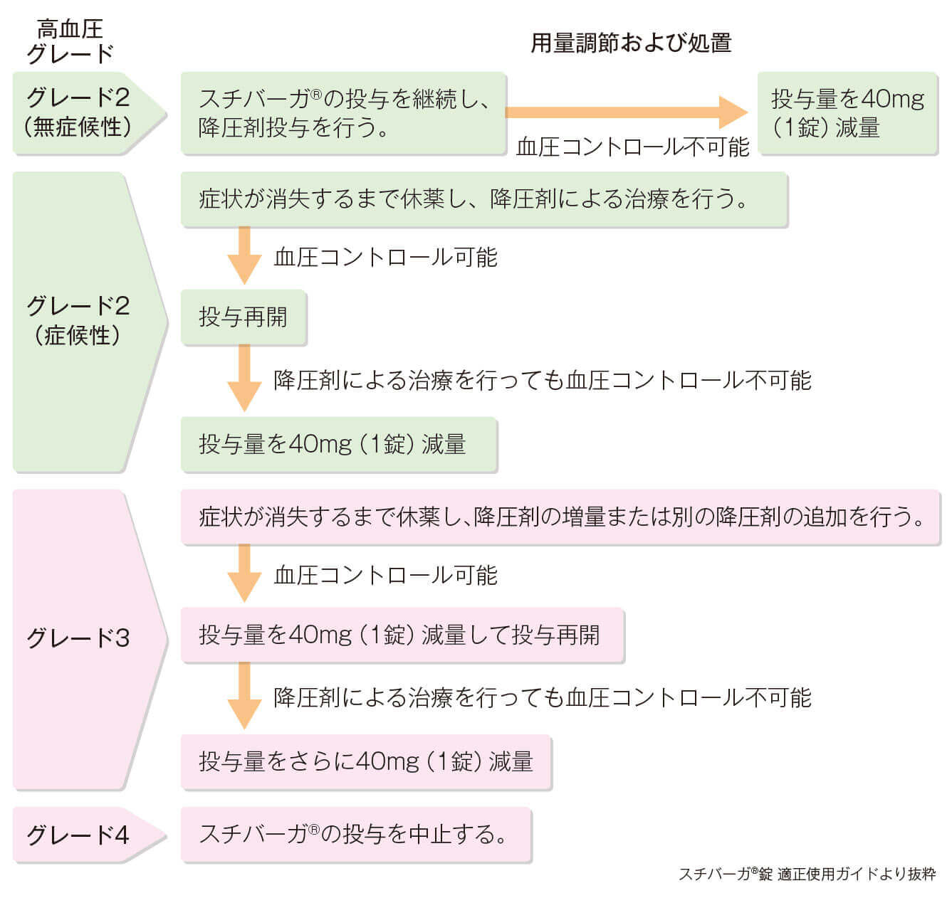 高血圧に関する用量調節基準