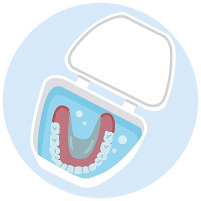 義歯の保管についてイラスト