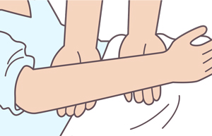 スキン-テアのリスクのある患者さんの腕の支持