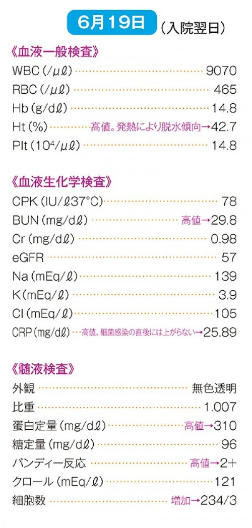 検査値の推移(6月19日)