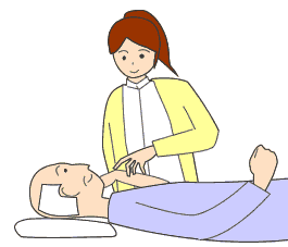 看護師が患者さんの動きを援助しているイラスト